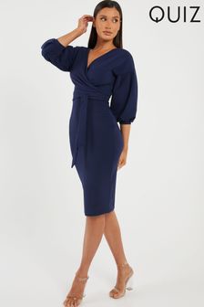 Quiz Blue Puff Sleeve Dress (K01267) | €23