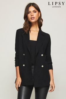 Noir - Manteau blazer en maille Lipsy (K01273) | €58