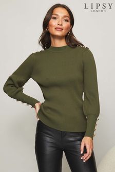 Pleten pulover z gumbi v vojaškem slogu Lipsy (K01284) | €16