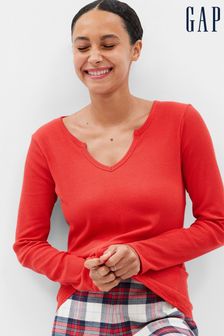 Gap Red Fitted Waffle-Knit Long Sleeve Pyjama Top (K01291) | €12.50
