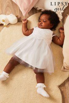 Lipsy White Baby Lace Occasion Dress (K01366) | €22 - €22.50