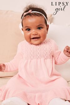 Lipsy Pink Baby Knitted Dress with Tights (K01368) | $51 - $55