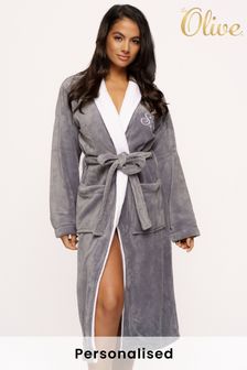 Stone Pearl - Personalised Fleece Robe By Le Olive (K01785) | kr1 080