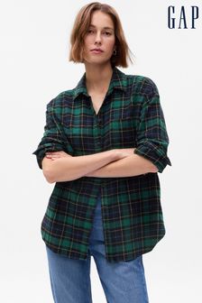 Gap Green Flannel Big Long Sleeve Shirt (K01898) | €40