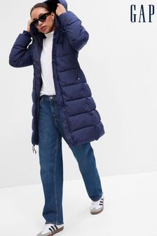 Синий - длинное дутая куртка Gap Cold передержным узором (K01982) | €106