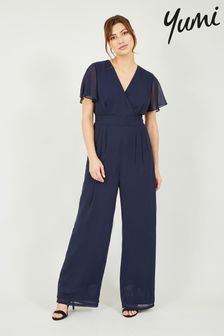 Yumi Blue Jumpsuit With Angel Sleeves (K02201) | €63