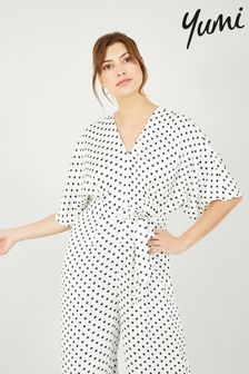 Yumi White Polka Dot Jumpsuit (K02205) | 40 €