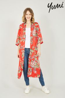 Yumi Red Satin Blossom Print Cover Up (K02208) | €20