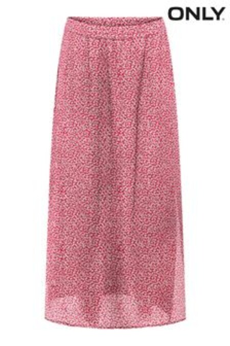 ONLY Red Summer Print Midi Skirt (K02654) | 32 €