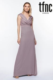TFNC Dusky Pink Bardot Quisha Maxi Dress (K02671) | €27