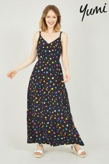 Yumi Black Heart Print Maxi Summer Dress (K04060) | €34