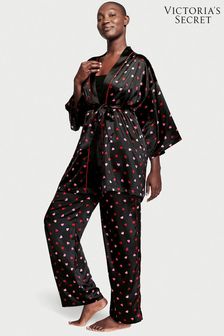 Victoria's Secret Black Hearts Satin 3 Piece Pyjama Set (K06184) | €43