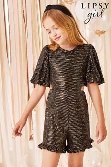 Girls discount sequin playsuit