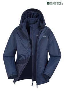 Mountain Warehouse Blue Bracken Kids Waterproof 3 In 1 Jacket (K06857) | 317 QAR