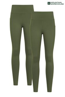 Mountain Warehouse Green Blackout High Waisted Womens Leggings - 2 Pack (K06985) | 75 €