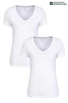 Mountain Warehouse White Eden Womens Organic Short Sleeve T-Shirt-2 Pack (K07001) | ₪ 121