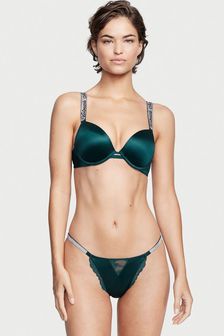 Victoria's Secret Black Ivy Green Smooth Cheeky Shine Strap Knickers (K07070) | €27