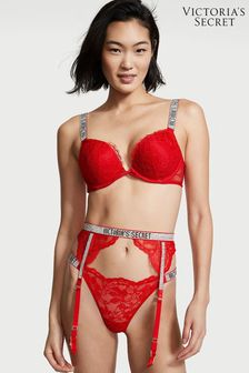 Victoria's Secret Lipstick Red Lace Shine Strap Suspenders (K07074) | kr584