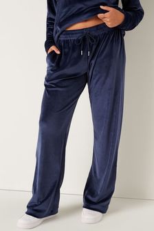 Темно-синий - Велюровые брюки с широкими штанинами Victoria's Secret Pink (K07102) | €66