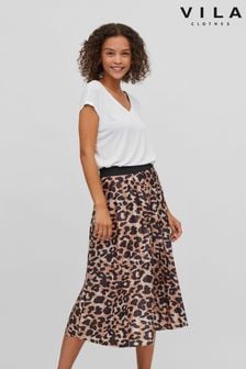 VILA Animal Midi Pleated Summer Skirt (K07958) | €44