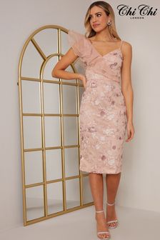 Chi Chi London Pink Embroidered Ruffle Midi Dress (K07963) | 65 €
