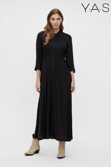 Y.A.S Black Maxi Length Shirt Dress (K07972) | ₪ 277