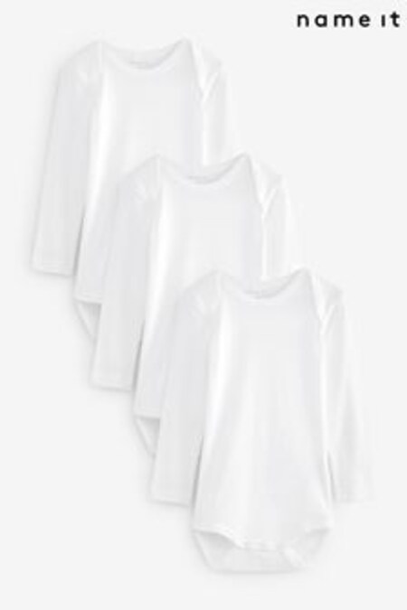 Name It White Organic Cotton 3 Pack Bodysuits (K08105) | 24 €