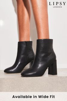 Lipsy Black Wide FIt Mid Block Heel Ankle Boot (K08331) | €57