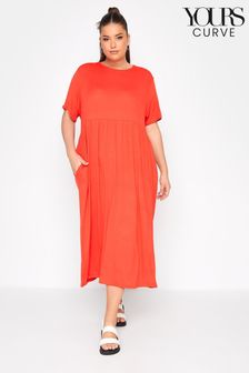 casual orange maxi dress