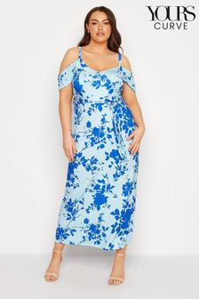 Yours Curve Blue London Cold Shoulder Maxi Bridesmaid Dress (K08948) | ₪ 228