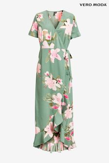 VERO MODA Green Summer Wrap Maxi Dress (K09135) | 100 zł