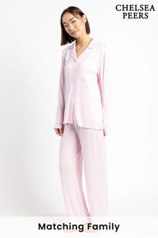 Chelsea Peers Pink Curve Modal Button Up Pyjama Set (K09341) | €24