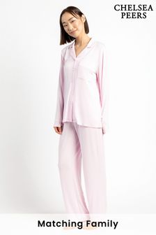 Chelsea Peers Pink Curve Modal Button Up Pyjama Set (K09341) | €25