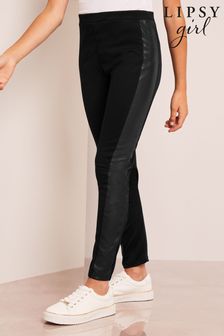 Lipsy Black PU Side Stripe Legging (K09385) | €25 - €36