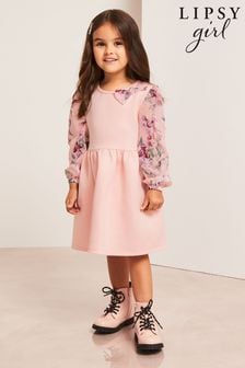 Lipsy Pink Chiffon Sleeve Scuba Dress (K09549) | CA$85 - CA$90