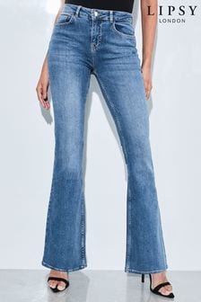 Lipsy Blue Petite Mid Rise Chloe Flare Jeans (K10226) | DKK380