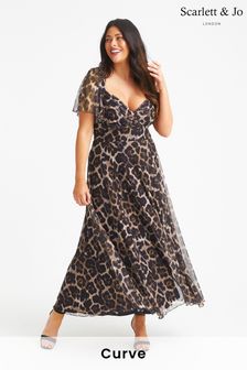 Scarlett & Jo Brown Kemi Print Maxi Bolero Wrap Bodice Dress (K10622) | 121 €