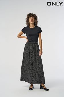 Only Black Polka Dot Jersey Maxi Skirt (K12156) | €29