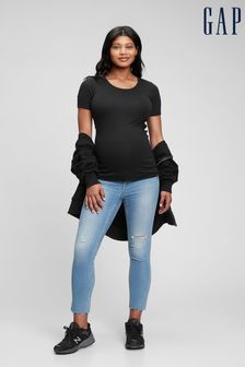 Gap Black Maternity Modern Short Sleeve Scoop Neck T-Shirt (K12415) | €18.50