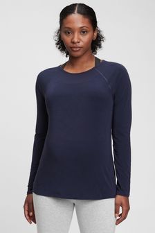 Gap Navy Blue Maternity Breathable Long Sleeve Crew Neck T-Shirt (K12434) | €29