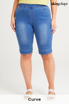 Taking Shape Blue Curve Organic Denim Pull On Shorts (K12601) | €52