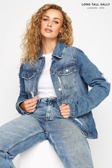 Long Tall Sally Blue Distressed Denim Jacket (K12638) | €28