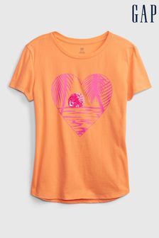 Gap Orange Organic Cotton Flippy Sequin Graphic T-Shirt (K12694) | €7