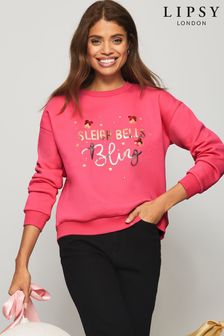 Lipsy Pink Sleigh Regular Christmas Sweatshirt (K13112) | €35