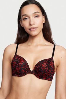 Victoria's Secret Black and Red Heart Sprinkles Smooth Push Up T-Shirt Bra (K13496) | €15.50