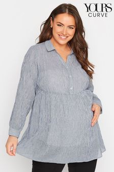 Yours Curve Blue Maternity Popover Shirt (K13919) | €14