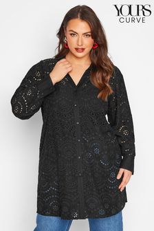 Yours Curve Black Limited Broderie Anglaise Shirt (K14106) | 39 €
