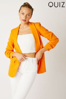 Quiz Orange Woven Shawl Collar Blazer (K14217) | €20.50