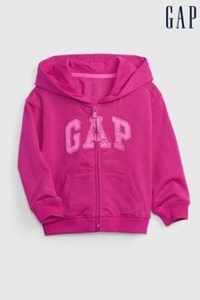 Gap Pink Logo Zip Up Hoodie (12mths-5yrs) (K14792) | €32