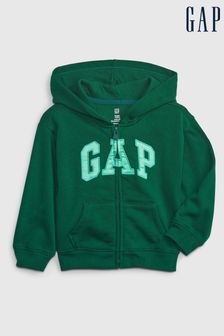 Grün - Gap Kapuzenjacke mit Reißverschluss und Logo (12 Monate bis 5 Jahre) (K14794) | 31 €
